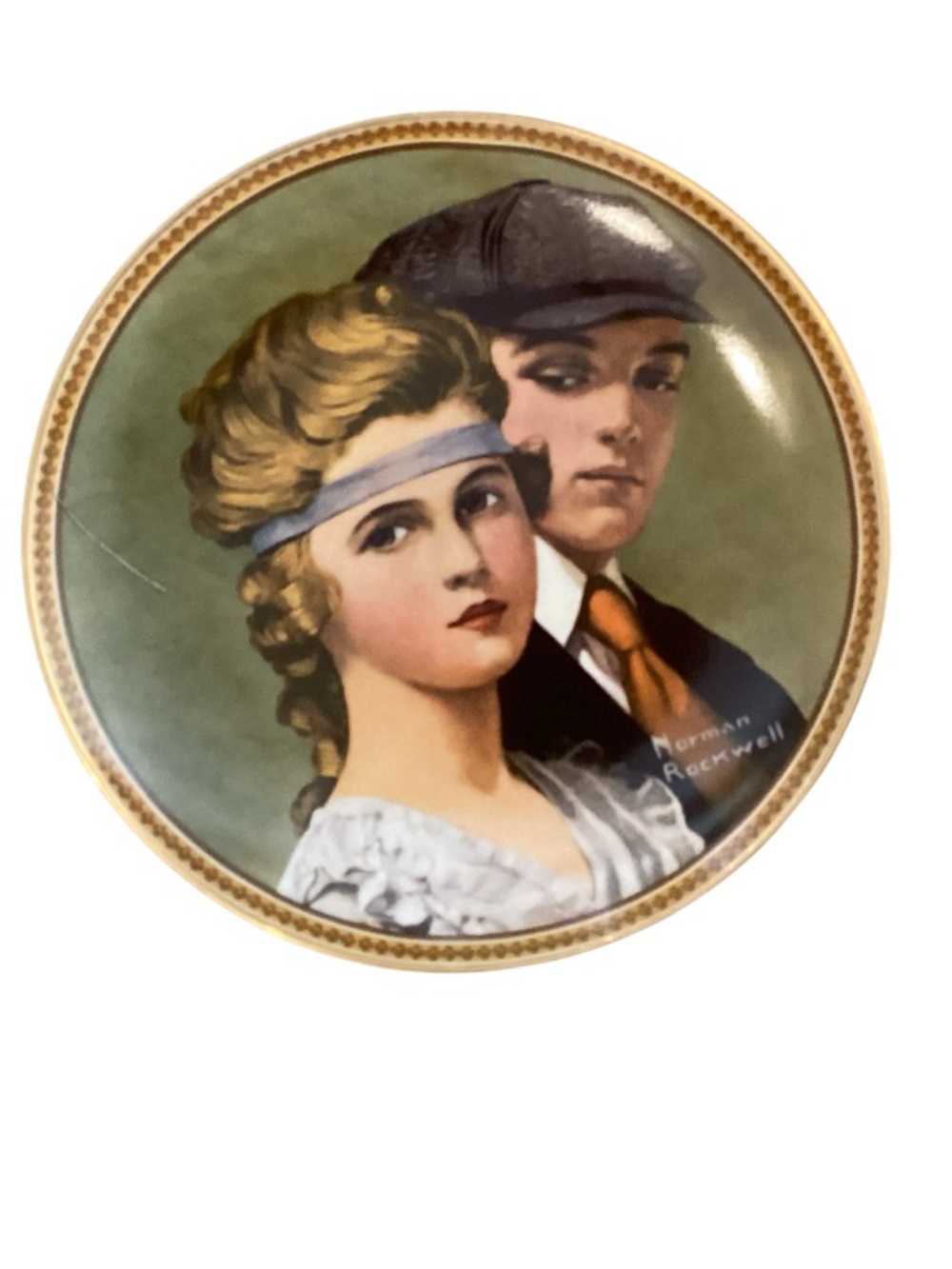 Knowles 1980’s Norman Rockwell Meeting on the Path Collectors Plate & Box